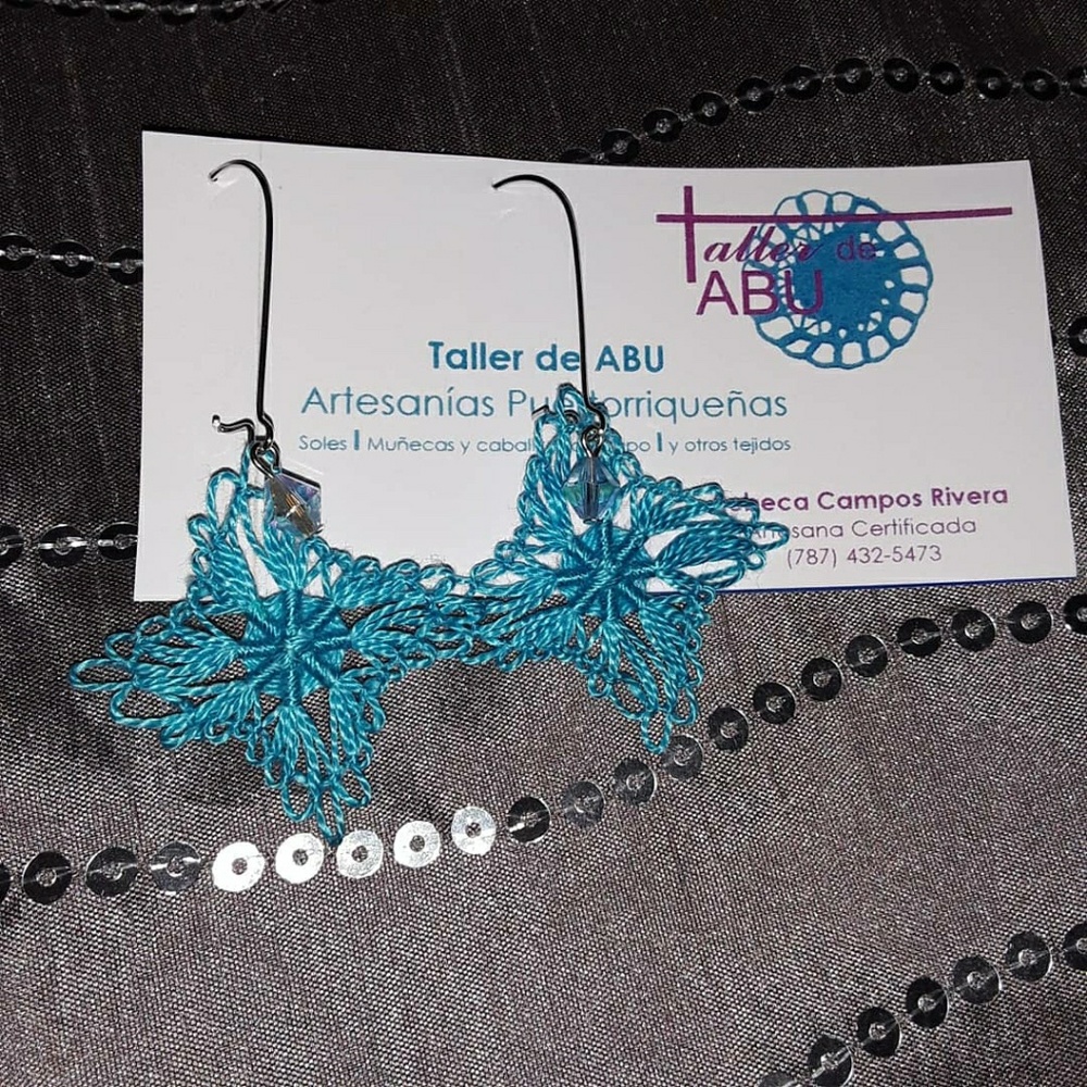 Blue Handmade earrings by Taller de ABU